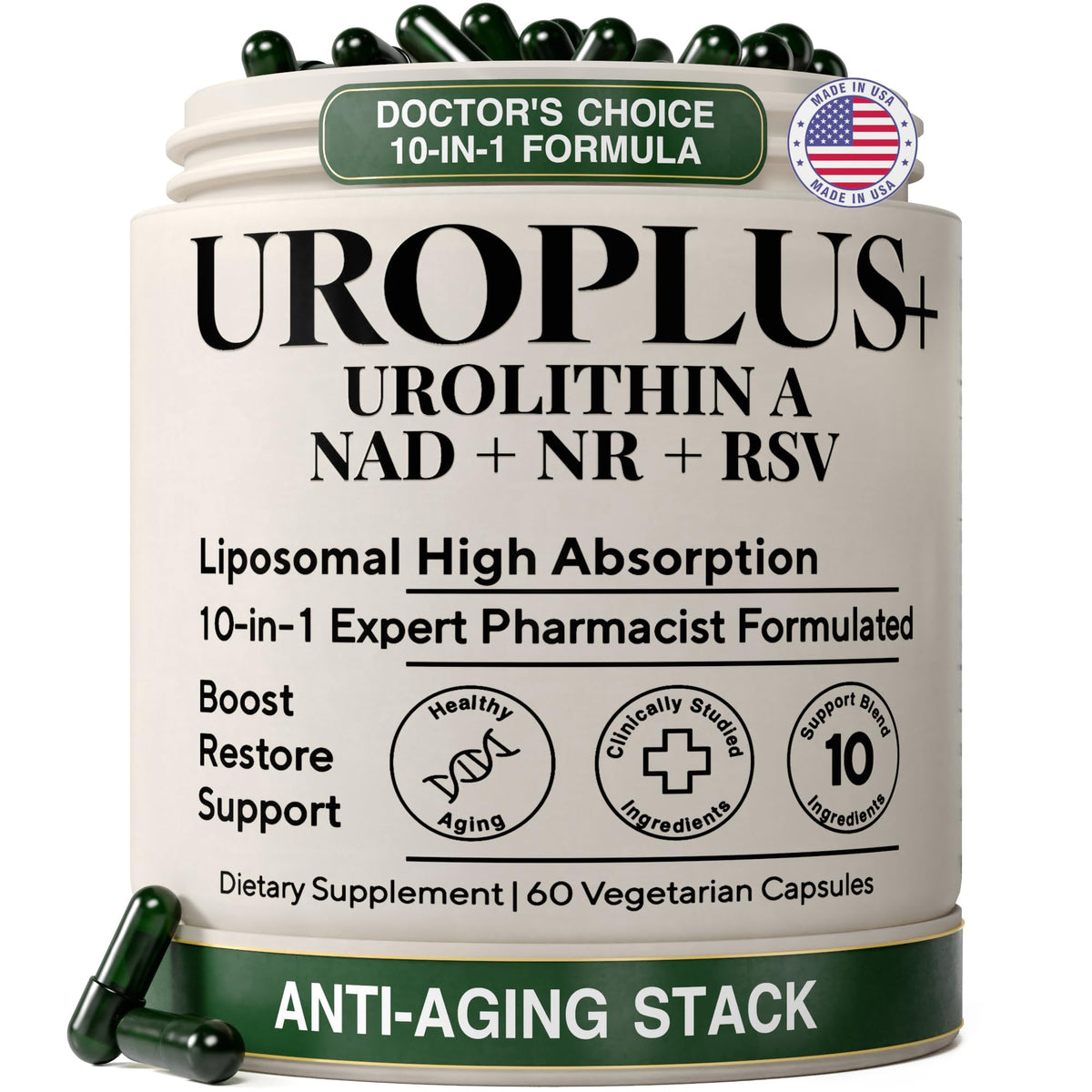 UROPLUS+ 10-in-1 Urolithin A Longevity Complex