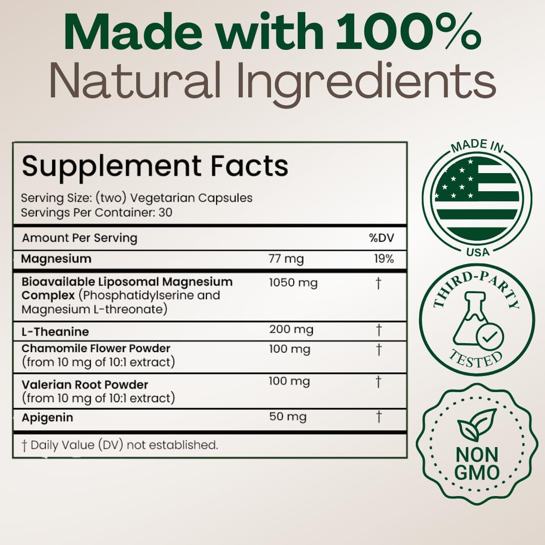 MAGPLUS+ — 7-in-1 Liposomal Magnesium L-Threonate Brain and Sleep Supplement