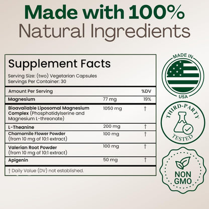 MAGPLUS+ — 7-in-1 Liposomal Magnesium L-Threonate Brain and Sleep Supplement