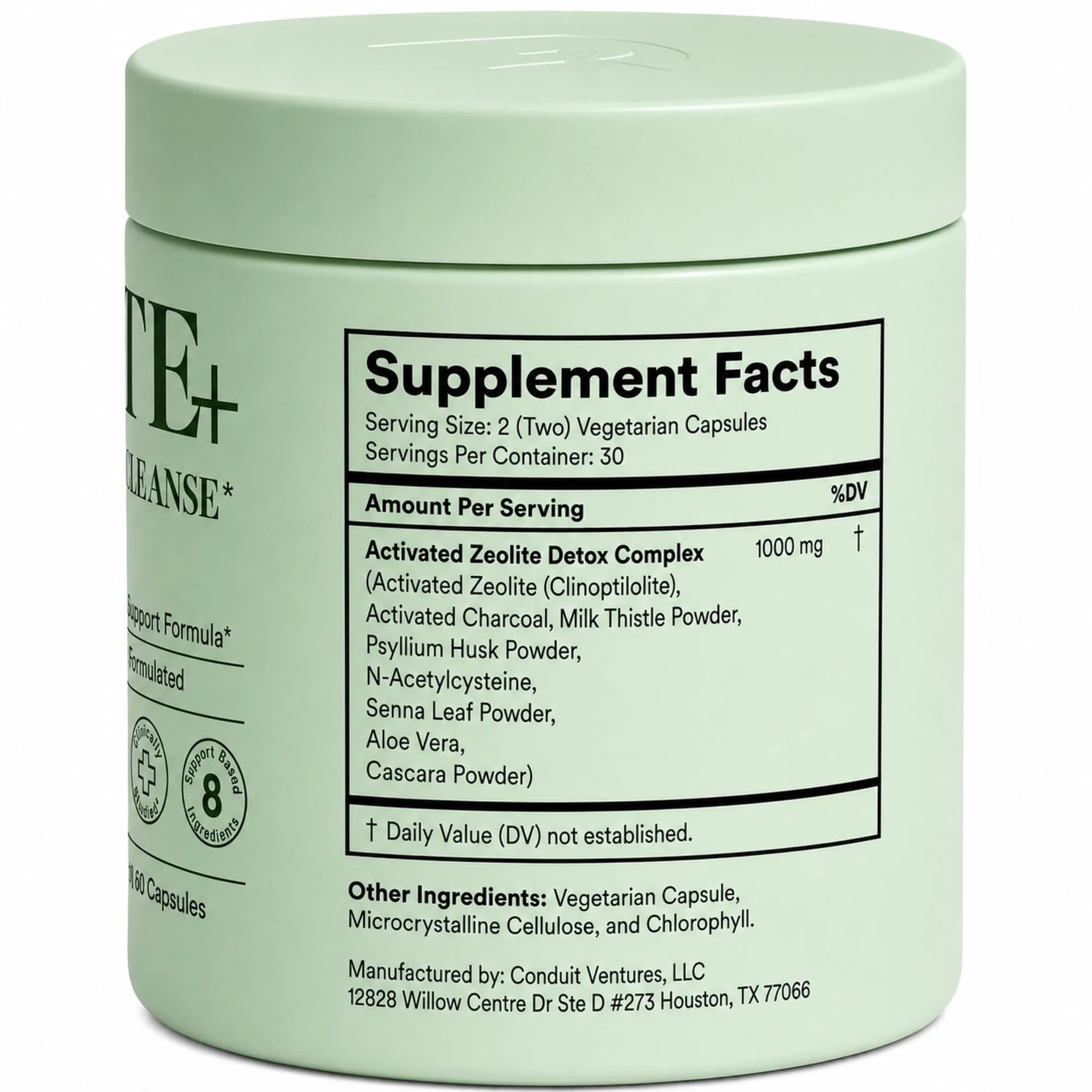 ZEOLITE+ 8-IN-1 - Supplement Facts Label
